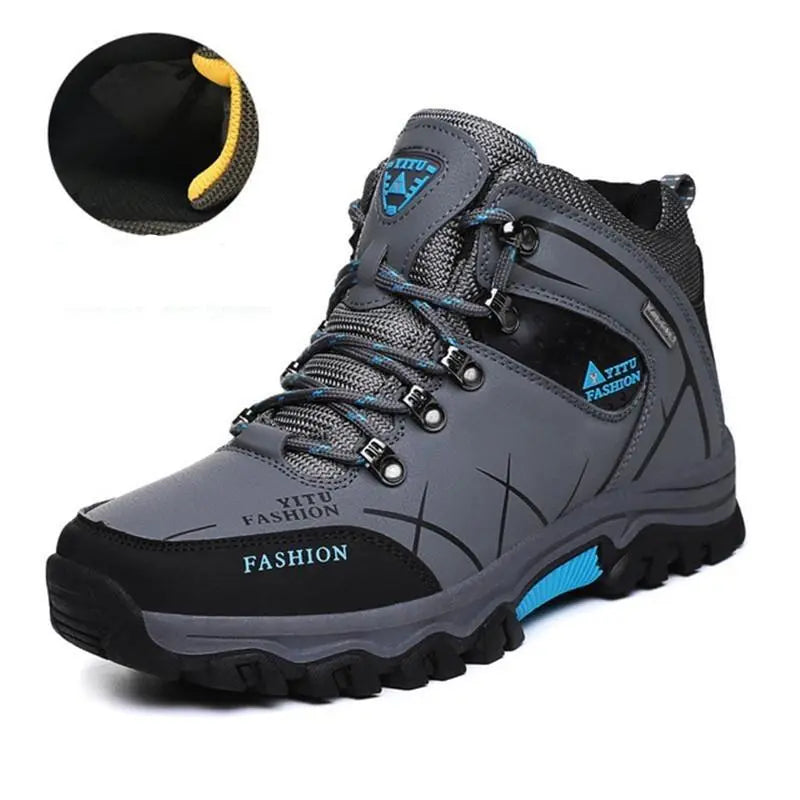 Men's Hiking Boots Black Size 10 Waterproof PU Rubber Sole 3