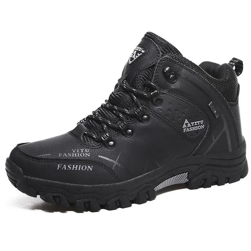 Men's Hiking Boots Black Size 10 Waterproof PU Rubber Sole 6