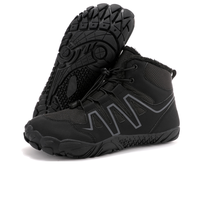 Unisex High-Top Snow Boots Black Size 6.5-12 Waterproof Winter Footwear 6