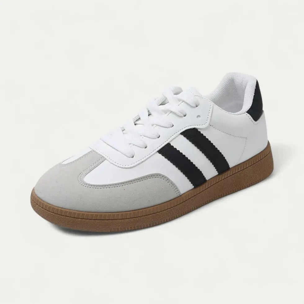 Women's Sneakers Grey Size 8 Faux Leather and Mesh - Best Walking Shoes for Women 0